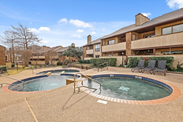 view of pool featuring a community hot tub