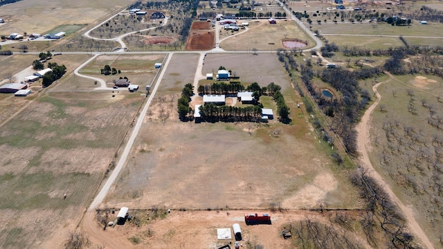 aerial view with a rural view