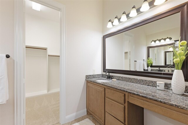 full bath with tile patterned floors, a stall shower, ceiling fan, and vaulted ceiling