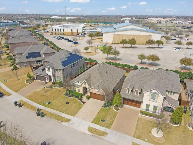 aerial view with a residential view