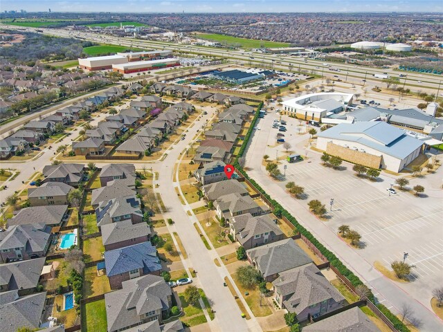 drone / aerial view with a residential view