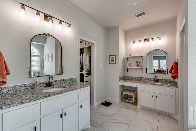 425 Brook Meadow Dr, Midlothian, TX 76065 - full bath featuring marble finish floors and two vanities