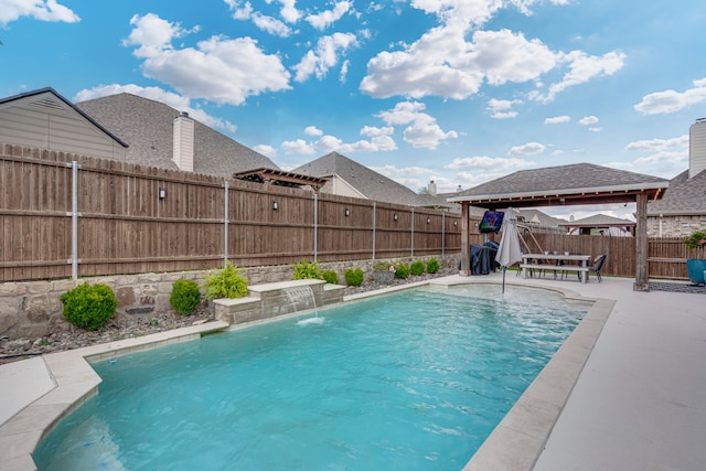 425 Brook Meadow Dr, Midlothian, TX 76065 - view of pool featuring a fenced backyard, a patio, and a gazebo