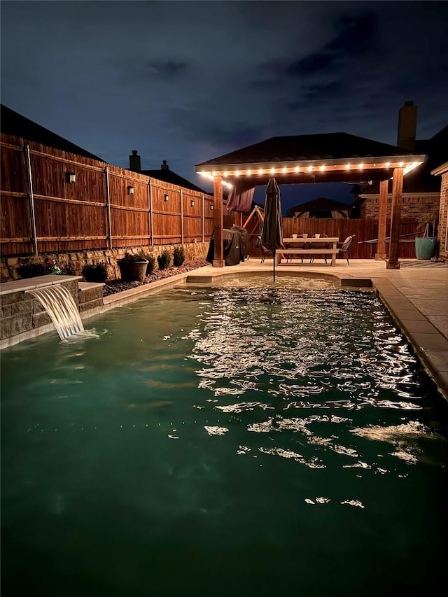 425 Brook Meadow Dr, Midlothian, TX 76065 - view of swimming pool with a gazebo and fence