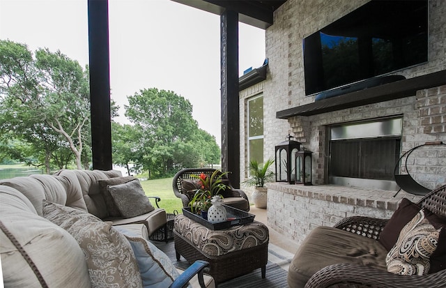 view of patio featuring an outdoor living space