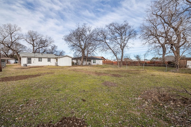 view of yard with fence