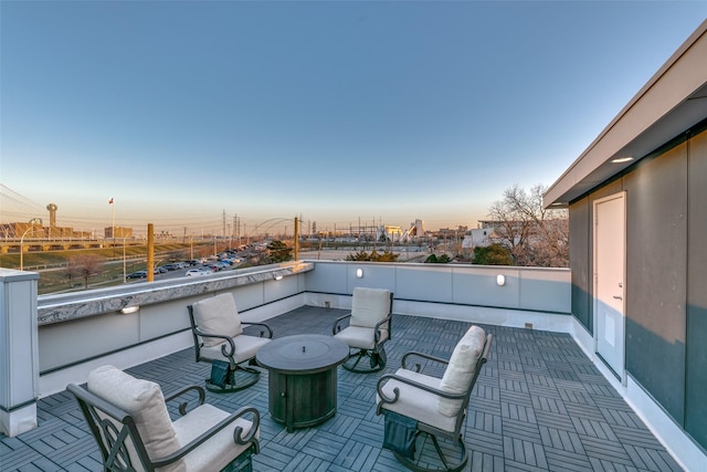 view of patio / terrace featuring an outdoor hangout area and a balcony