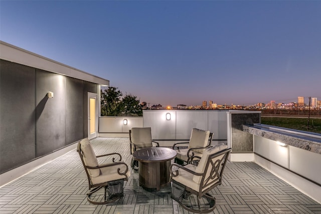 view of patio / terrace with a city view