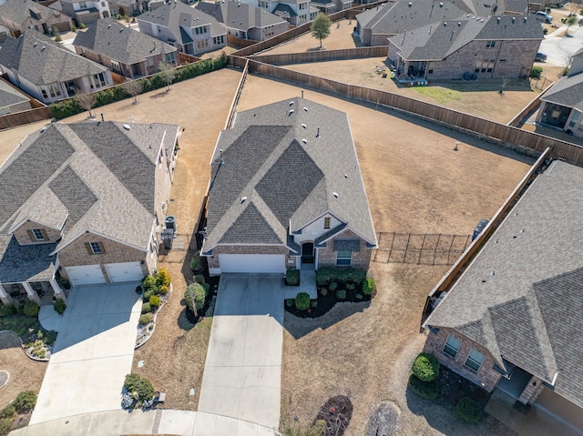 bird's eye view with a residential view