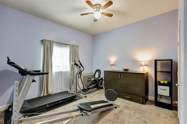 2101 Bishop Barrel Ln, Wylie, TX 75098 - workout room with a ceiling fan, carpet, and baseboards