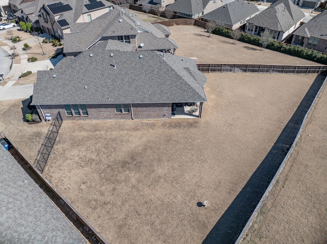 bird's eye view with a residential view