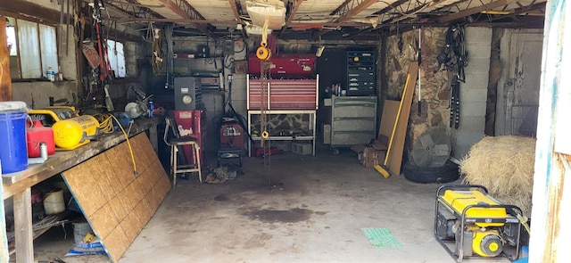 storage room with a garage