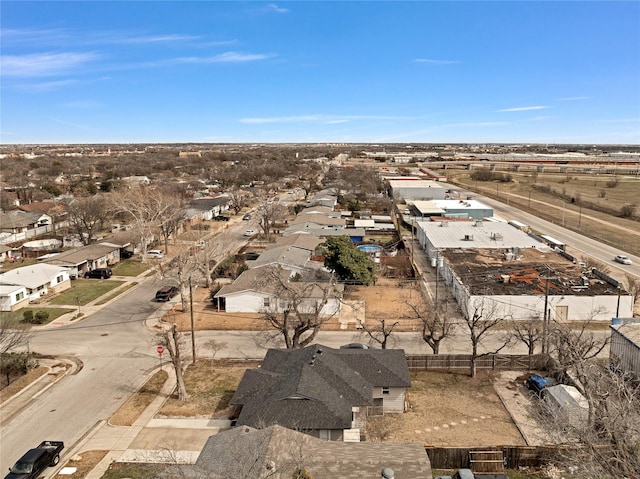 aerial view with a residential view