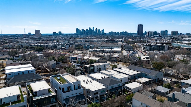 bird's eye view with a city view