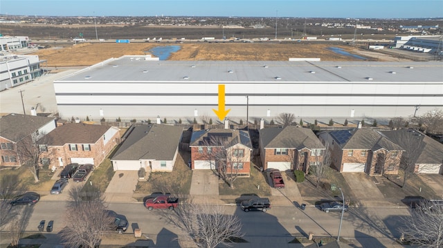 aerial view featuring a residential view