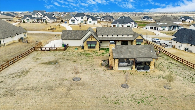 aerial view featuring a residential view