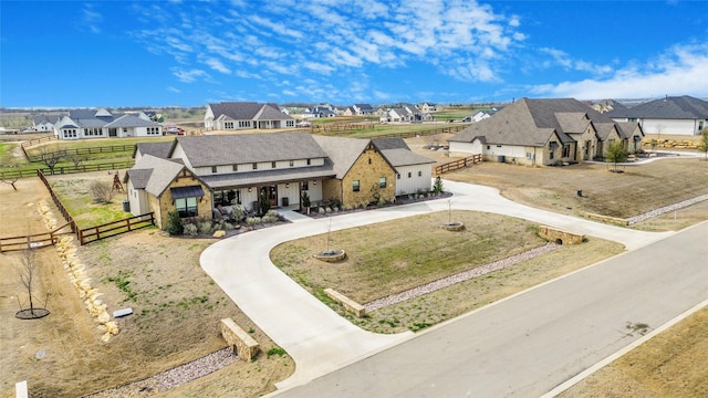 bird's eye view with a residential view