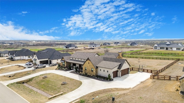 aerial view with a residential view