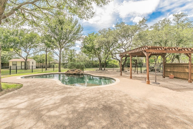 128 Oakview Dr, Hudson Oaks, TX 76087 - view of pool featuring a patio, fence, and a pergola
