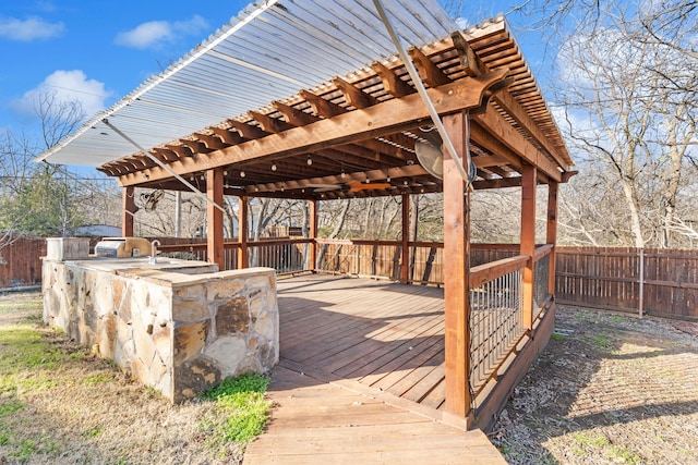 wooden deck with fence