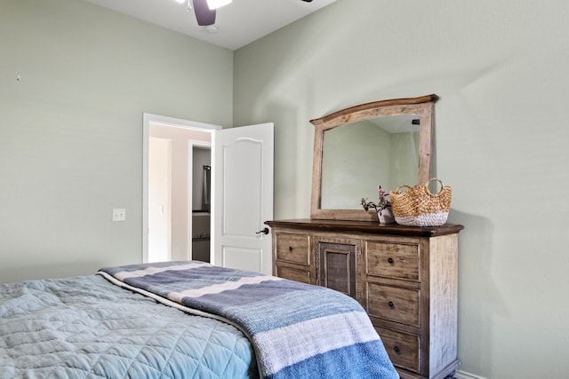 bedroom featuring a ceiling fan