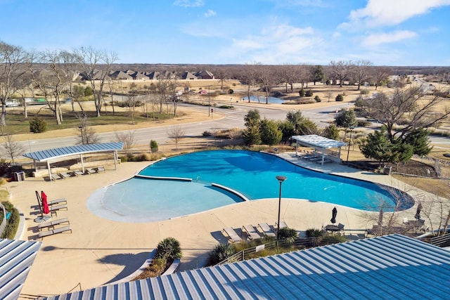 community pool with a patio