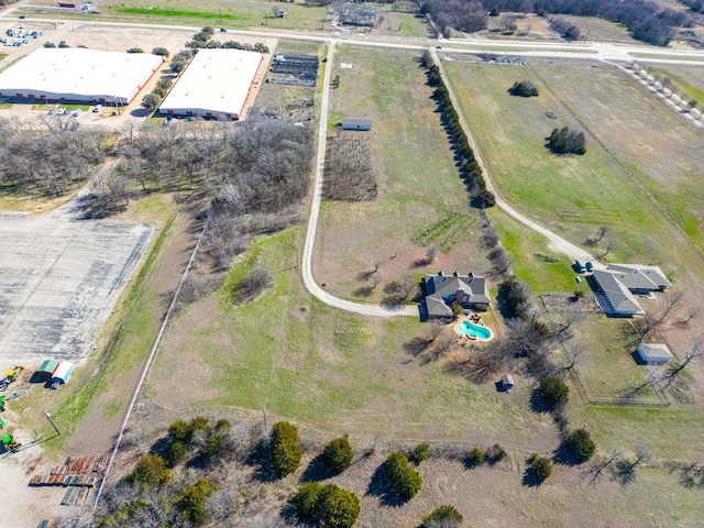 drone / aerial view with a rural view