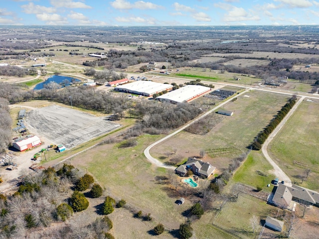 aerial view featuring a rural view