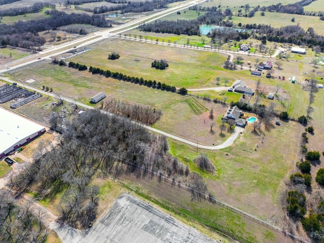 drone / aerial view featuring a rural view