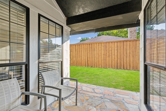 view of patio with a fenced backyard