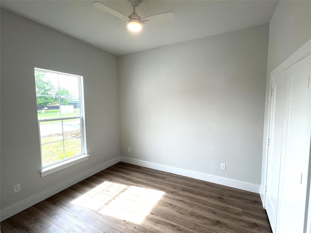 3244 Crites St, Richland Hills, TX 76118 - unfurnished room featuring dark wood-style flooring, baseboards, and ceiling fan