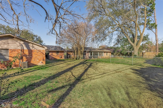 view of yard featuring fence