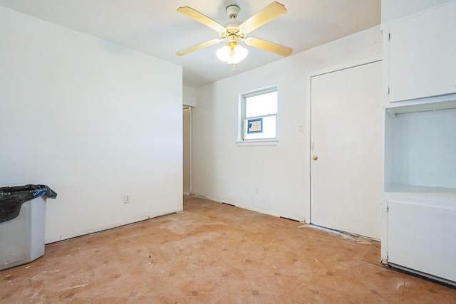 unfurnished bedroom with a ceiling fan