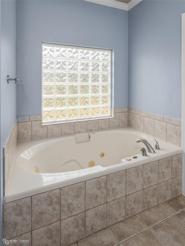 612 Kari Crk, Bossier City, LA 71111 - full bathroom with ornamental molding and a jetted tub