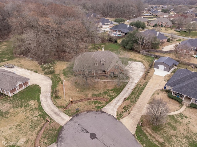 aerial view with a residential view