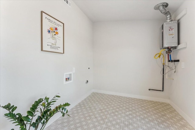 laundry area featuring washer hookup, laundry area, baseboards, and electric dryer hookup