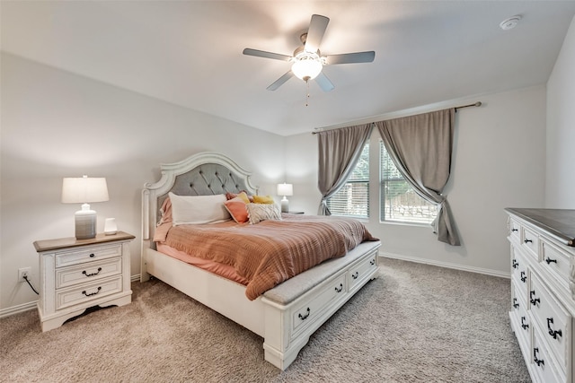 6116 Pathfinder Trl, Fort Worth, TX 76179 - bedroom with light carpet, baseboards, and ceiling fan