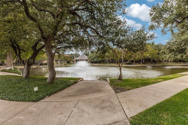 view of home's community with a water view