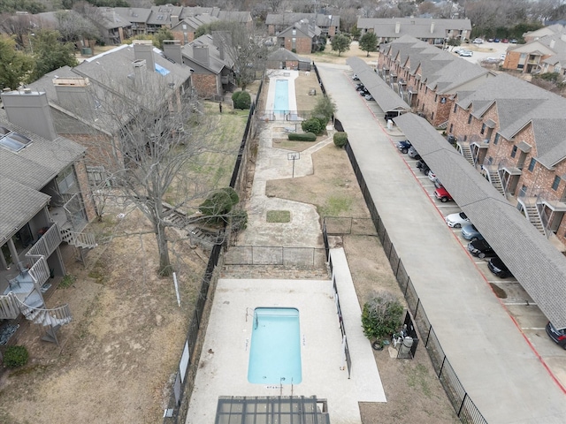 bird's eye view with a residential view