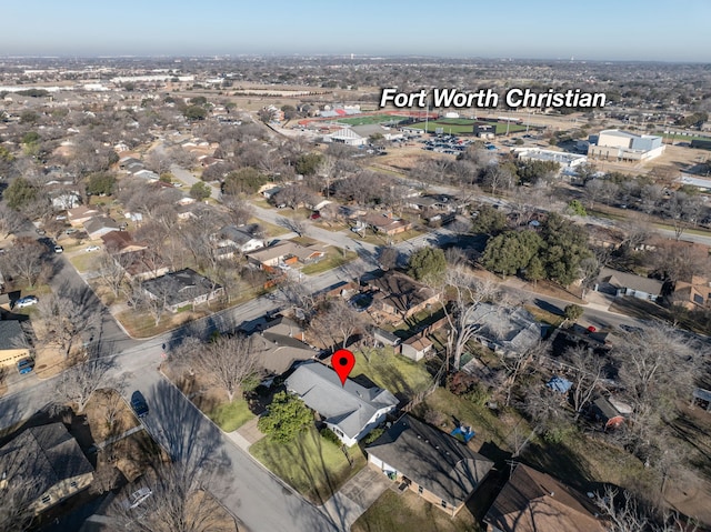 bird's eye view with a residential view