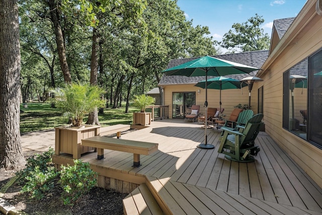 view of wooden deck