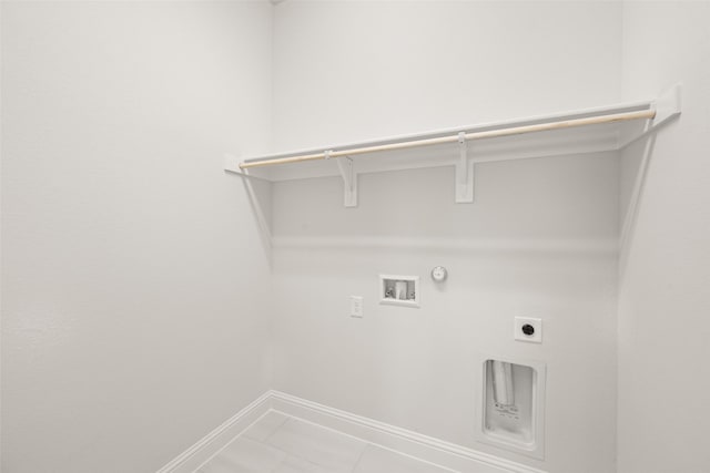 4814 Nomad Dr, Midlothian, TX 76065 - washroom featuring hookup for an electric dryer, hookup for a washing machine, gas dryer hookup, baseboards, and light marble finish floors