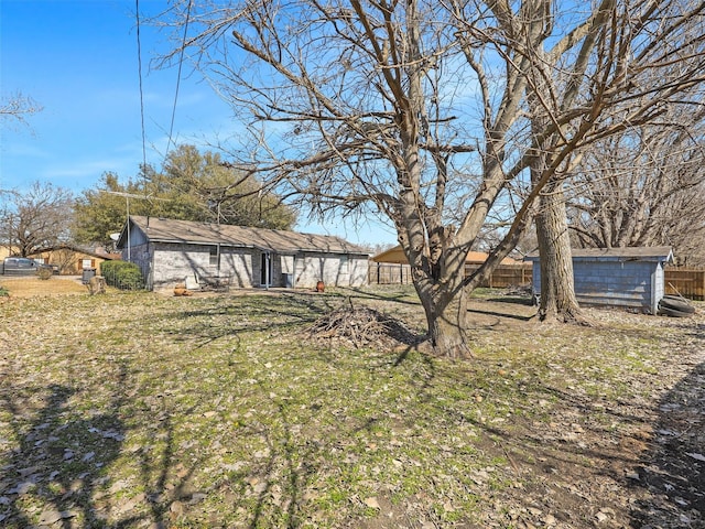 view of yard with fence