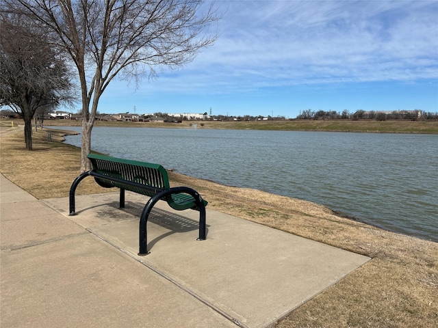 view of property's community with a water view