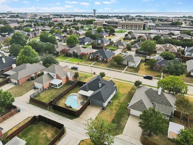 aerial view with a residential view