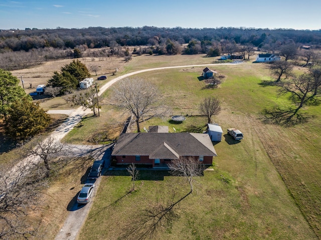 aerial view with a rural view