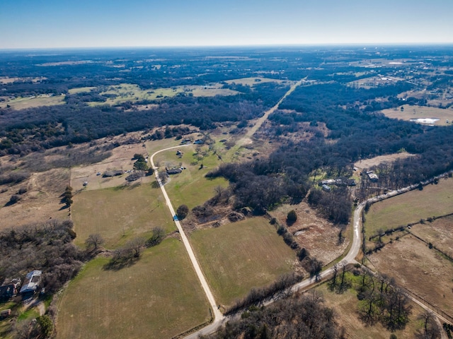 drone / aerial view with a rural view