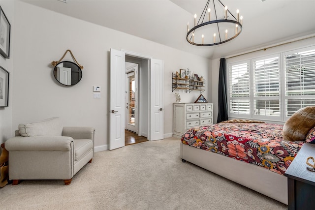 carpeted bedroom with baseboards