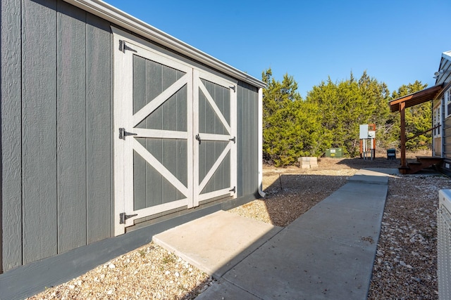 view of shed