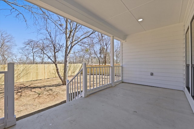 view of patio with fence